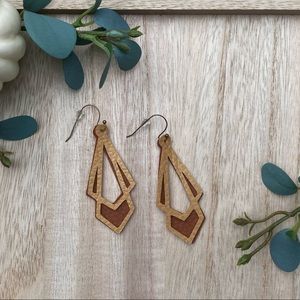 Handmade Bohemian Geometric Minimalist Faux Leather Earrings